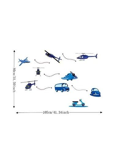 Uçak Uçak Duvar Sticker Çevre Koruma Su Geçirmez Taşınabilir Ev Dekorasyonu Vinil Çocuk Odası Çıkartması 80 105 Cm Şeffaf