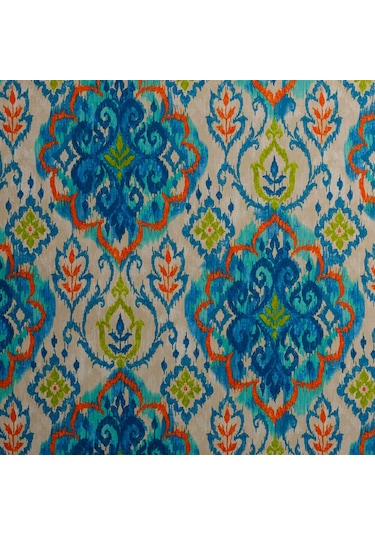 Mavi Dokuma Dijital Baskılı Kadife Şönil