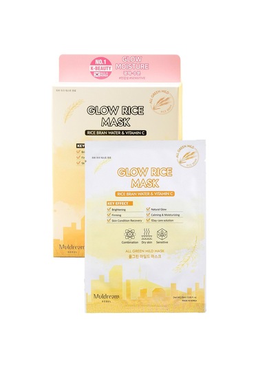 Muldream Glow Rice Mask Aydınlatıcı Kağıt Yüz Maskesi 25 ML