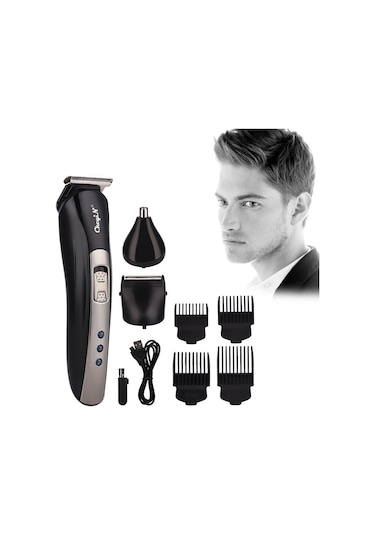 3'ü 1 Arada Elektrikli Saç Kesme Makinesi, Saç Kesme Makinesi, Sakal Düzeltme Makinesi, Saç Kesme Makinesi, Burun Düzeltme Makinesi, Sakal Düzeltme Makinesi, Şarj Edilebilir, 4 Çerçeve Tarağı İle
