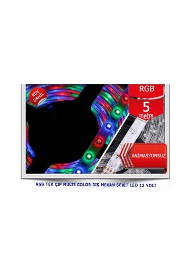 Alles Tek Çipli Silikonlu Rgb Şerit Led (5 Metre Animasyonsuz)