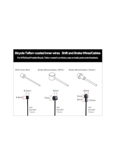 Sram Ptfe Armut Baş Yol Çelik Fren Teli 2 Adet 1.6x1800 MM