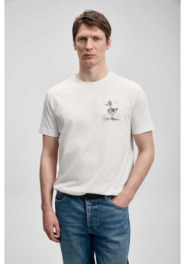 Lufian Fınx Modern Grafik T- Shirt Kırık Beyaz Kırık Beyaz 111020313100510