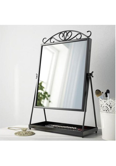 Karmsund Masa-makyaj Aynası Siyah 27x43 Cm Tepsili Ayna Siyah