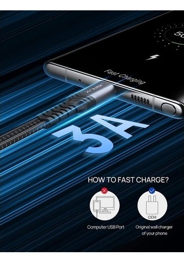 Jsaux Premium Cc0008 1 Metre Type-c Hızlı Şarj Ve Data Aktarım Kablosu