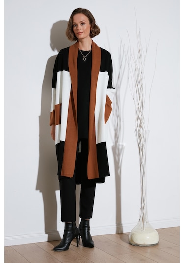Lela Modest Regular Fit Renk Bloklu Uzun Tesettür Triko Bayan Hırka 4616172 Toprak Lela Modest Regular Fit Renk Bloklu Uzun Tesettür Triko Bayan Hırka 4616172 Toprak