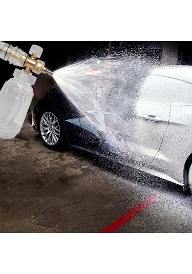 Symbee Basınçlı Yıkayıcı İçin Köpük Topu, Ayarlanabilir Kar Köpüğü Lensi, 1/4'' Hızlı Bağlantı Ve 1l Şişe, Turuncu Turuncu