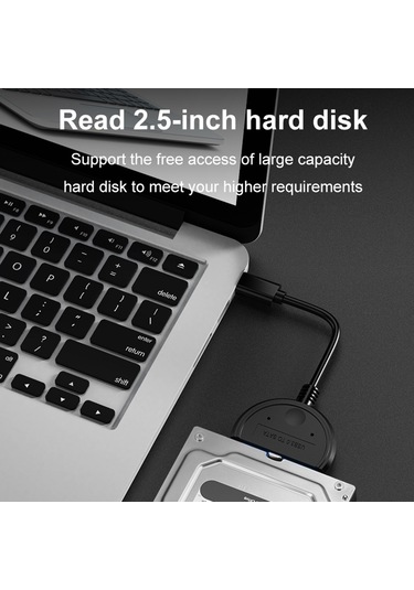 Sones 2,5 İnç Katı Hal Ve Mekanik Sabit Diskler İçin Tc44 Usb-c / Type-c - Sata Sabit Disk Sürücü Dönüştürücü Siyah
