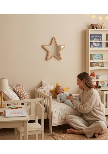 Missidea Bebek Odası Yıldız Ayna Ahşap