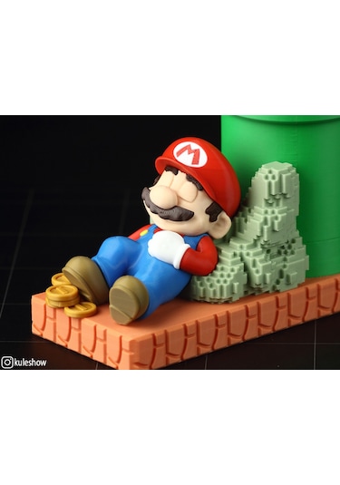Mario Temalı 3d Baskı Kalemlik Demonte Gönderim