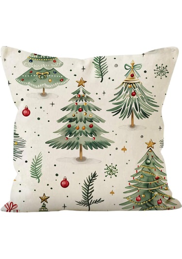 Suntek Yılbaşı Yastık Kılıfı Noel-ağacı-baskısı-b Noel Ağacı Baskısı B