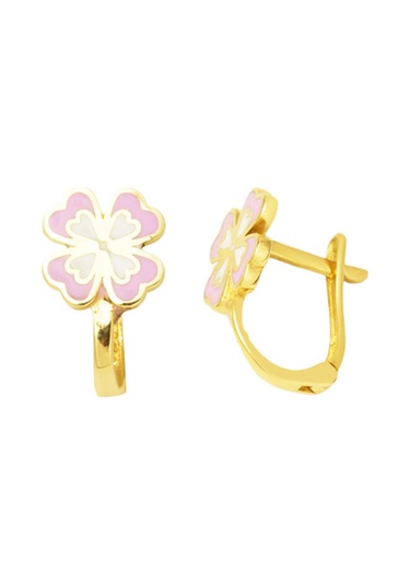 Bilezikci Yoncalı 14 Ayar Altın Çocuk Küpesi Sarı Altın