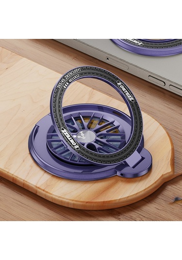 Manyetik Telefon Standı Stres Giderici Cep Telefonu Tutucu Telefon Tutacağı Parmak Döngüsü Kickstand Koyu Mor