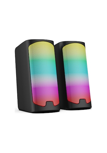 Polosmart Pgs403 Kablolu Rainbow Led Aydınlatmalı Gaming Hoparlör Speaker Siyah