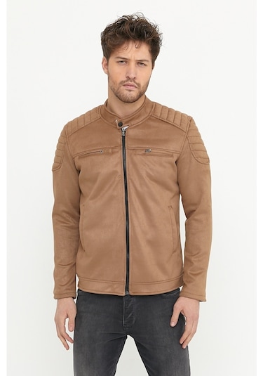 Erkek Vizyon Dar Kesim Süet Ceket Mont-Vizon