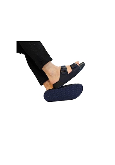 Pierre Cardin 7408 Lacivert Çift Tokalı Yumuşak Taban Erkek Terlik Lacivert