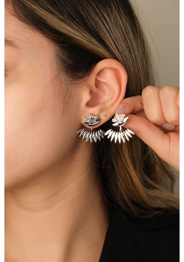 Çildan Womens Silver Özel Tasarım Küpe
