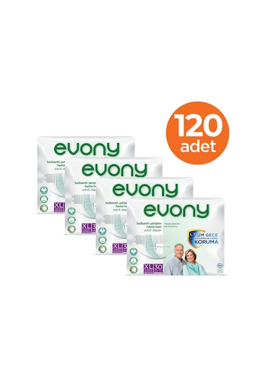 Evony Bel Bantlı Yetişkin Hasta Bezi Büyük Boy XL 4 x 30'lu