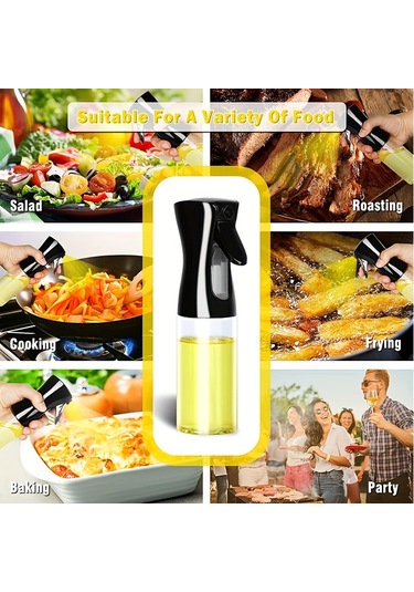 Eastmeeetwest--1 Adet, Yağ Püskürtücü, Mutfak Yağ Püskürtücü, Zeytinyağı Püskürtücü, Ev Yağ Püskürtücü, Salata Izgara, Mutfak Pişirme, Pişirme, Piknik, Mutfak Malzemeleri, Kum Izgara Aletleri İçin 200 Ml Siyah
