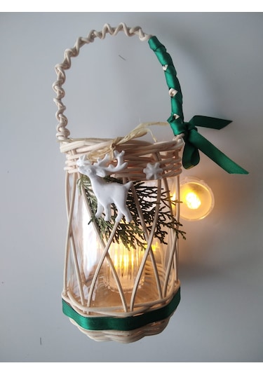 Cam Mumluk Bambu Ve Geyik Arajmanlı