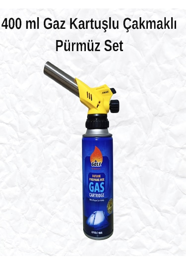Dmax 400 Ml Gaz Kartuşlu Çakmaklı Pürmüz Set Çok Renkli