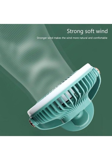 Mini Masaüstü Klipsli Fan 1200mah Usb Fan 360 Derece Dönüş, Yeşil 9444 Yeşil