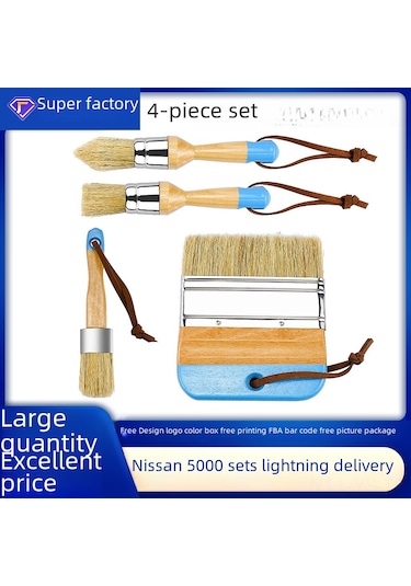 Yunboo Mobilya Boyama Ve Mürekkepleme İçin 1 İnç Domuz Tüylü Keçeli Fırça Seti - 5 Parça Profesyonel Kalite