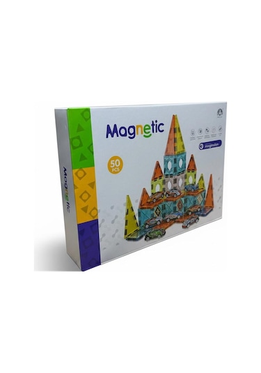 Magnetic Dıy 50 Parça Manyetik Bloklar Ve Arabalı Eğitici Yapım Seti