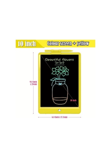 Trendooze Gaojunshop01 Mavi 10 Inç Lcd Eğitici Yazı Tahtası Yeniden Kullanılabilir Çizim Tahtası Mavi Öğrenci İçin Elbisesiz Mavi