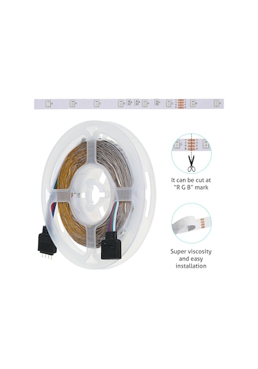 Teltree Usb Rgb Led Şerit Işık Seti - 20 Renk, 6 Mod, Uzaktan Kumandalı, Kesilebilir, Kendinden Yapışkanlı 112 Karakter Diğer