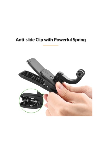 Jeehugo Plastik Sırt Çantası Klem Sistemi - 5.5-9cm Ayarlanabilir Telefon Tutucu İle - 360 Döner Outdoor Spor Video Kaydı İçin Siyah