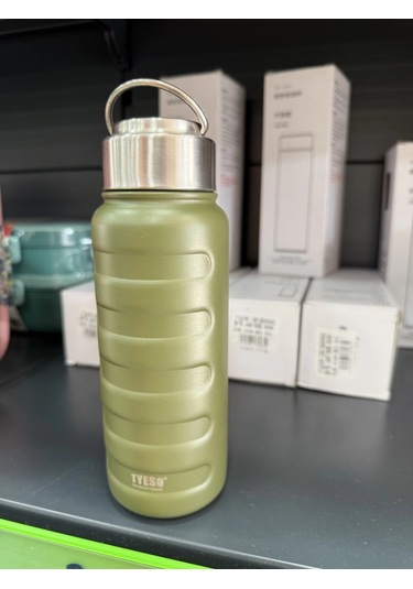 Paslanmaz Çelik Termos Su Şişesi 360ml Vakumlu Kapak Yeşil İthal Ürün Yeşil