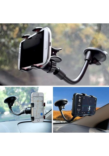 Akrobat Cama Sabitlenen Güçlü Vakumlu 360 Derece Dönen Tüm Modellere Uyan Oto Telefon Tutucu