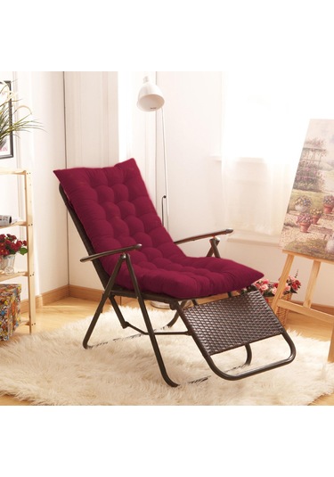 Suntek Yüksek Sırtlı Sandalye Minderi Dolgulu Koltuk Ahşap Kırmızı