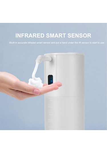 Hangfox Otomatik Entegre Koku Alma Sabun Dispenseri 350ml Beyaz, Entegre Sensörlü, Elmasız, Mutfak/banyo Uygun, Şeffaf Tanklı Pil Hariç Beyaz