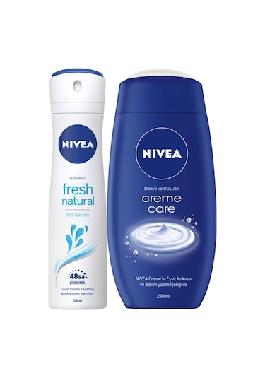 Nivea Fresh Kadın Sprey 150 ML + Creme Care Duş Jeli 250 ML