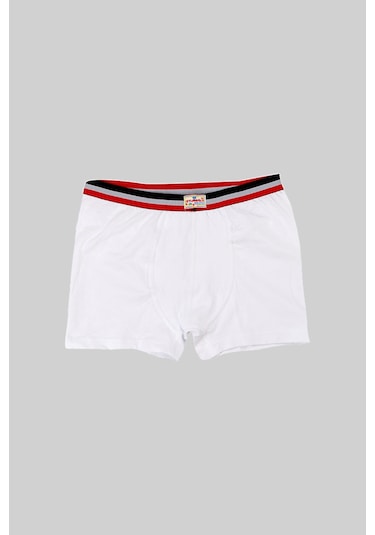 Ceylanoğlu 6'lı Beyaz Erkek Çocuk Sade Boxer-343-1 Beyaz