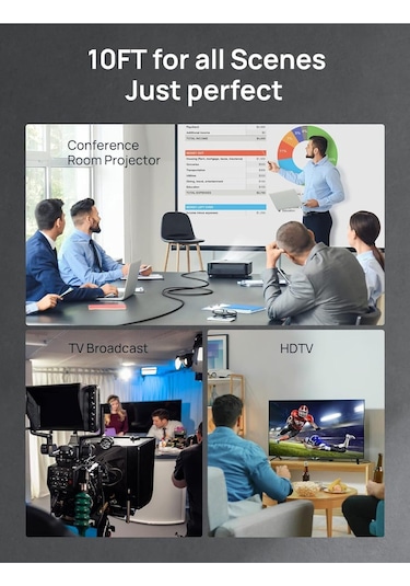 8k Uhd Uzun Hdmı Kablosu 48gbps Yüksek Hızlı 2.1 Örgülü Oyuncu Kablo 8k 60hz 3 Metre