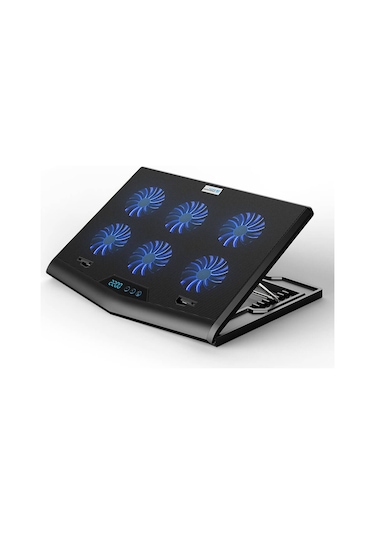 Notebook Soğutucu 6 Fanlı Yükseklik ve Fan Ayarlı Lcd Göstergeli