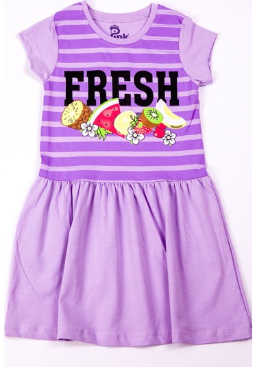 Kız Çocuk Elbise Baskılı A37 Mor