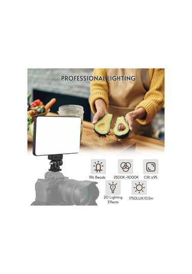 Mini Taşınabilir Fotoğraf Lambası Kısılabilir Led Işık Siyah Siyah