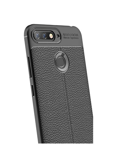 Huawei Y7 2018 Kılıf Deri Tarzı Niss Silikon Case