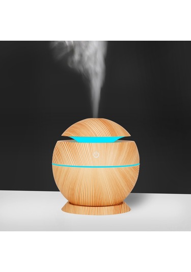 Reedark Usb Nemlendirici Renkli Led Işık Ve Aroma Özelliği - Hafif Ahşap Desenli Ev Ofis Kullanıma Uygun