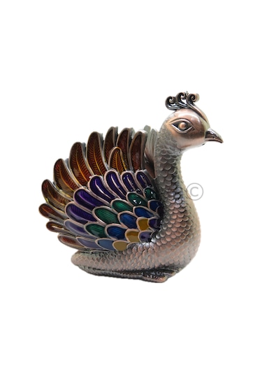 Swarovski Taşlı Tavus Kuşu Masaüstü Küllük - Gizli Hazneli Masaüs