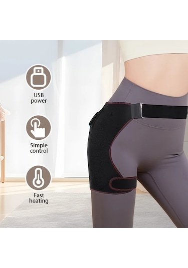 Willowhaven 1 Adet Isıtmalı Titreşimli Masaj Kalça Pedi 3 Sıcaklık Ayarlı Taşınabilir Şarjlı Hediye Siyah