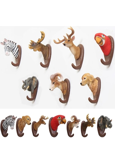 Suntek Yaratıcı Duvara Monte Askılı Ev Dekor Zebra Hayvan Kafası Askı Çok Renkli