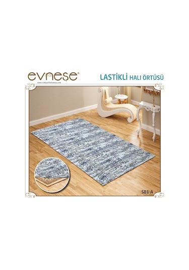 Evneşe 4m2 Lastikli Halı Örtüsü Desenli S81-a Gri