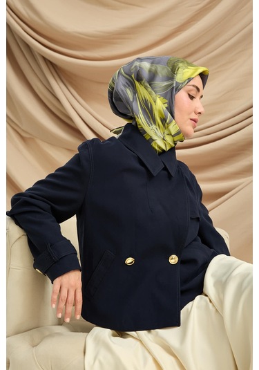 Silk Home Twill İpek Eşarp 11480-82 Füme, Asit, Butter Yellow, Koyu Yeşil