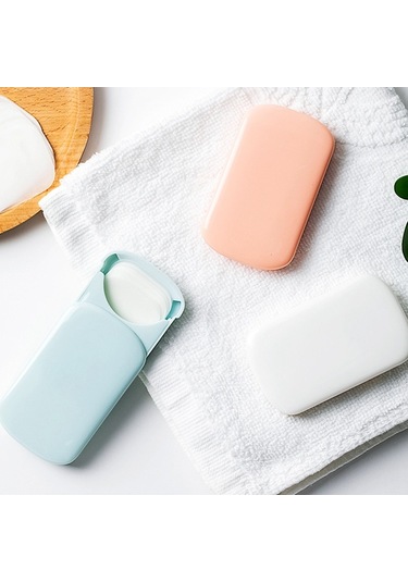 3 Adet Pembe Sabun Kağıt Kullanışlı Sevimli Yıkama El Banyo Sabunu Gevreği Mini Temizlik Sabunu Levha Seyahat Uygun Çok Renkli