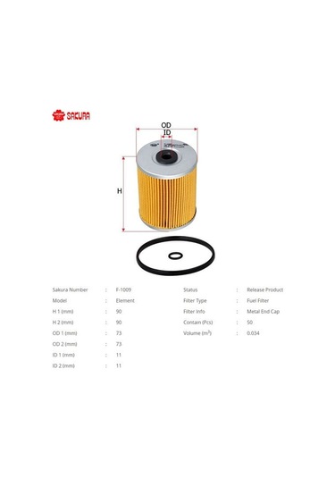 SAKURA F1009 Mazot Filtresi Kangoo Megane II Laguna Master Movano 1.9 DCI 2.5 2.8 Dtı S8U